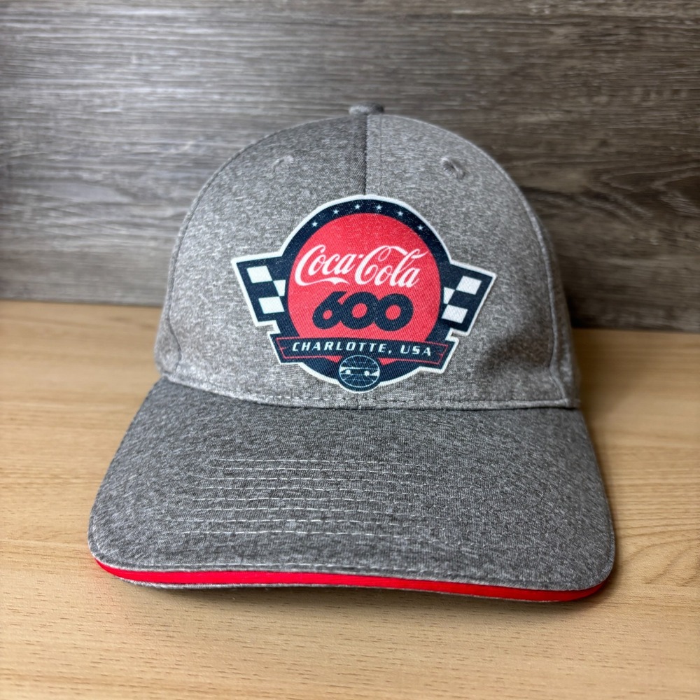 Coca Cola 600 Hat Cap Strap Back Gray Performance Racing Adjustable